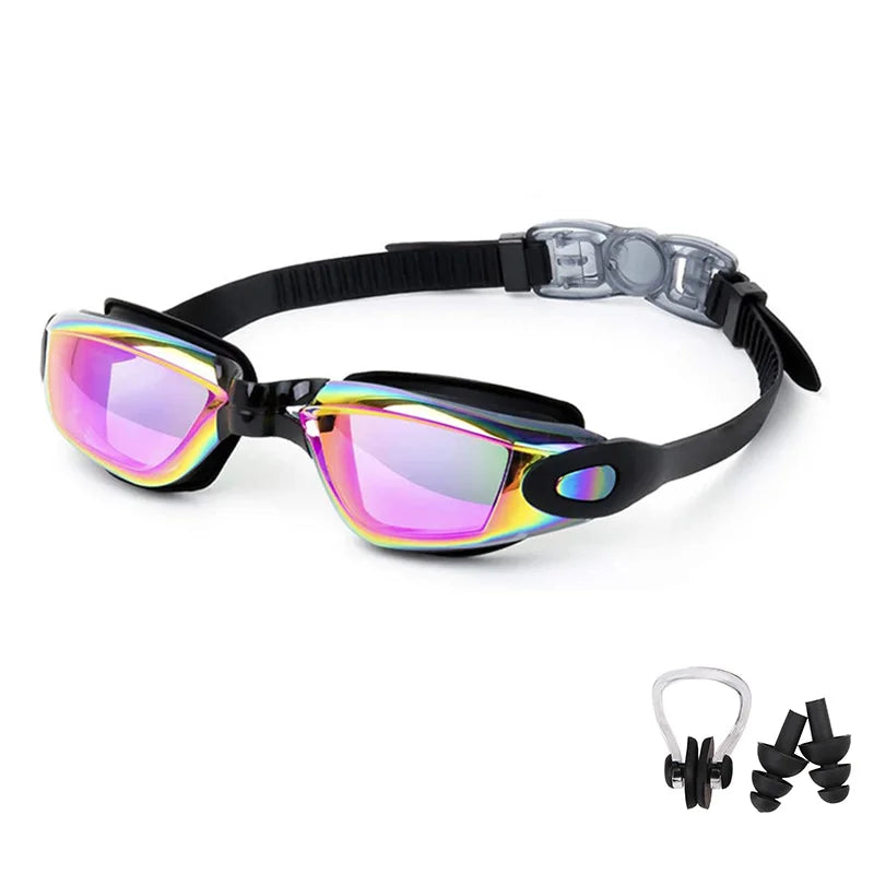 Swimming Goggles for Men Women Anti-Fog Uv Prescription Waterproof Silicone Adjust Swim Pool Eyewear Adults Kids Diving Glasses