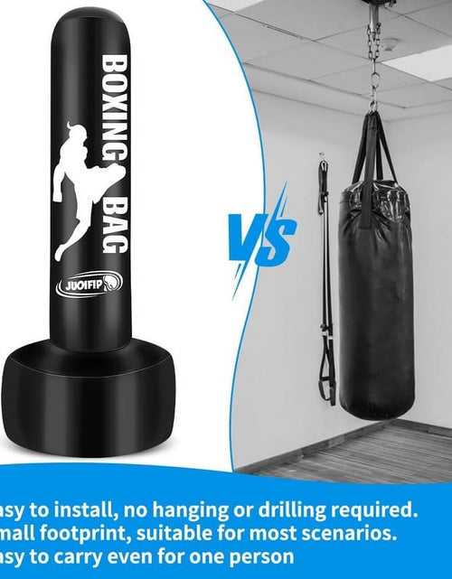 Load image into Gallery viewer, Standing Punching Bag for Adults 69&#39;&#39; Heavy Bag with Stand Inflatable Boxing Bags Freestanding Kickboxing Bag Equipment for Training MMA Muay Thai Fitness to Use Outdoor Indoor
