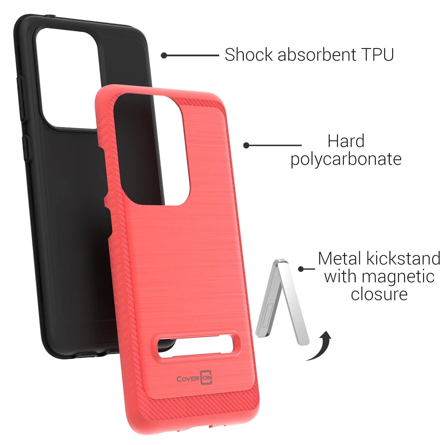 Samsung Galaxy S20 Ultra Case with Magnetic Metal Kickstand Protective Hybrid Phone Cover - Sleekstand Series