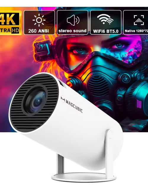 Load image into Gallery viewer, Projector 4K Android 11 HY300 Pro Dual Wifi6 260ANSI Allwinner H713 BT5.0 1280*720P Cinema Outdoor Portable Projetor
