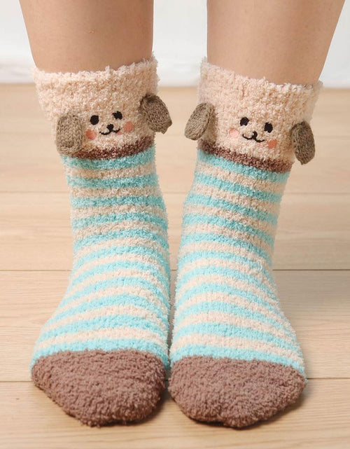 Load image into Gallery viewer, Fuzzy Slipper Socks for Women Fluffy Warm Non Slip Cozy Socks with Grips Winter Girls Soft Socks 5 Pairs
