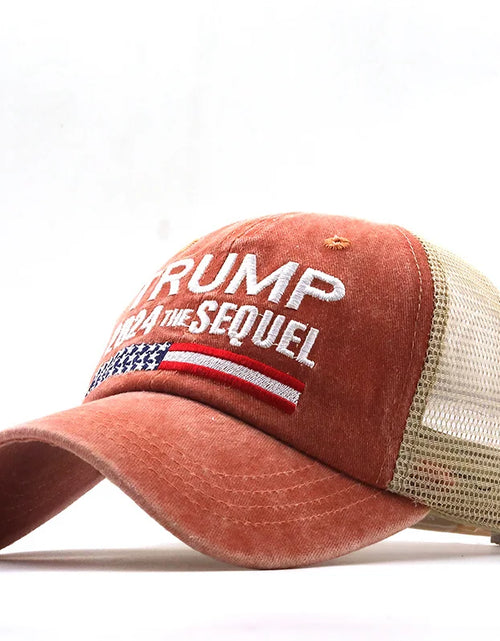 Load image into Gallery viewer, Hot Trump 2024 American Presidential Hat Make America Great Again Hat Donald Trump Republican Hat Cap MAGA Embroidered Mesh Cap
