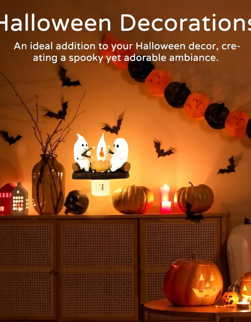 Load image into Gallery viewer, New Fashionable Ghost Campfire Nightlight Ghost Campfire Flickering Plug in Night Light Halloween Ghost Pumpkin Night Light
