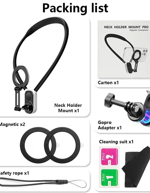 Load image into Gallery viewer, Magnetic Neck Holder Mount Necklace POV for Mobile Phones Smartphones Iphone 11 12 13 14 15 Android Sumsung Accessory
