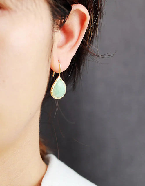 Load image into Gallery viewer, Handmade Natural Stone Teardrop Earrings
