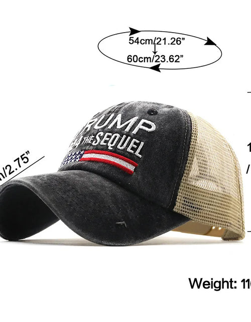 Load image into Gallery viewer, Hot Trump 2024 American Presidential Hat Make America Great Again Hat Donald Trump Republican Hat Cap MAGA Embroidered Mesh Cap
