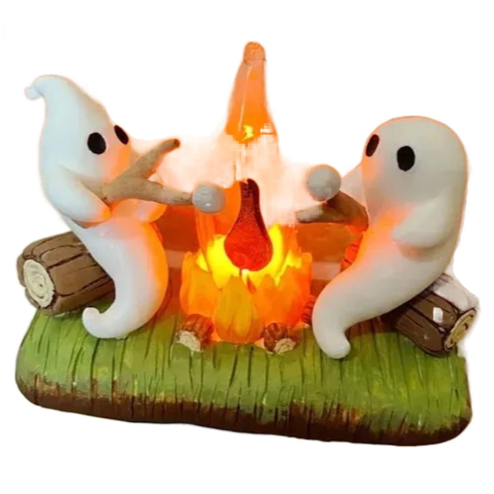 New Fashionable Ghost Campfire Nightlight Ghost Campfire Flickering Plug in Night Light Halloween Ghost Pumpkin Night Light