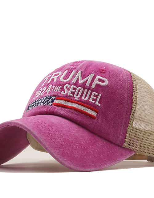 Load image into Gallery viewer, Hot Trump 2024 American Presidential Hat Make America Great Again Hat Donald Trump Republican Hat Cap MAGA Embroidered Mesh Cap
