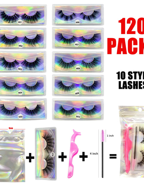 Load image into Gallery viewer, Mink Eyelashes Set Natural Fluffy Dramatic Wispy Make up Mink Lashes Wholesale Faux Cils Lash Packaging False Lashes Packs
