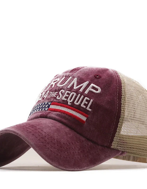 Load image into Gallery viewer, Hot Trump 2024 American Presidential Hat Make America Great Again Hat Donald Trump Republican Hat Cap MAGA Embroidered Mesh Cap
