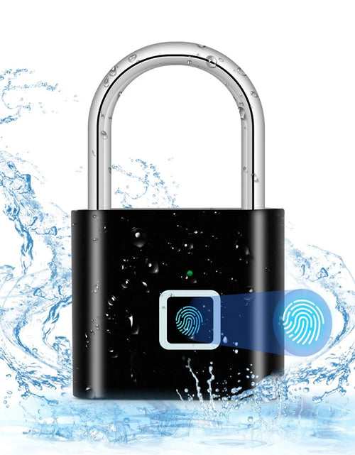 Load image into Gallery viewer, Keyless USB Charging Fingerprint Lock Smart Padlock Waterproof Door Lock 0.2Sec Unlock Portable Anti-Theft Padlock Zinc
