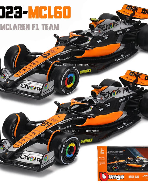 Load image into Gallery viewer, Bburago 1:43 NEW 2023 Mclaren F1 Team MCL60 4# Lando Norris 81# Oscar Piastri Formula One Alloy Super Toy Die Cast Car Model
