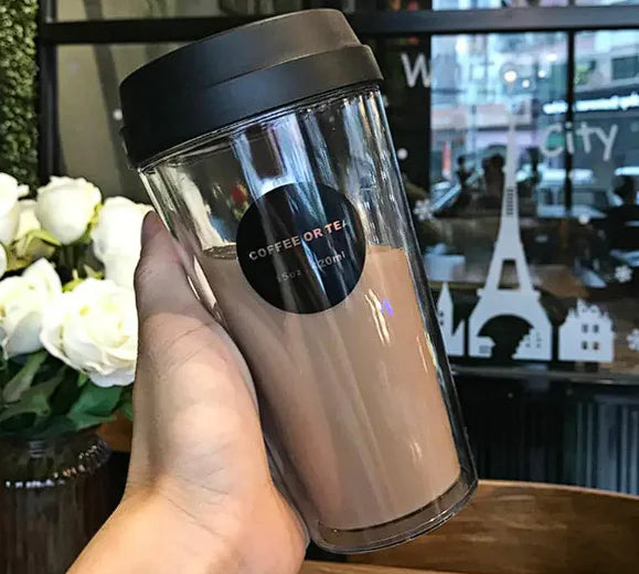 Portable double coffee cup