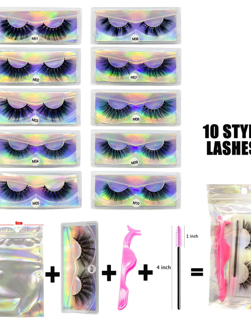 Load image into Gallery viewer, Mink Eyelashes Set Natural Fluffy Dramatic Wispy Make up Mink Lashes Wholesale Faux Cils Lash Packaging False Lashes Packs
