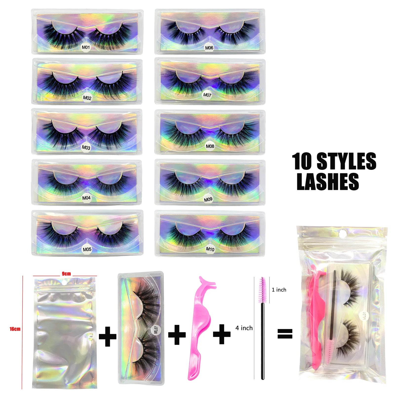 Mink Eyelashes Set Natural Fluffy Dramatic Wispy Make up Mink Lashes Wholesale Faux Cils Lash Packaging False Lashes Packs